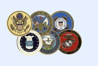 Color Medallions Handsome 2 1/2" service medallion cast in brass, Military Medalion, , The Military Gift Store, Display Case Accessories