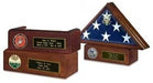 Flags Connections Veteran Flag Case and Pedestal With Medallion, Flag Display Case for Coffin flag