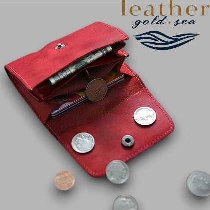 Personalized Leather Wallet | Red – Handmade Gift