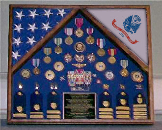 Marine Corps 2 Flag Shadow Box Display Case., , The Military Gift Store, 