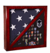 Cherry Flag and Medal Display Case Premium Wood., , The Military Gift Store, Medal Display Case