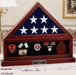 Combination Flag Display Case, Shadow Box, Flag medal and Pedestal - 3'X5', Combination Flag Display Case, Shadow Box, Flag medal and Pedestal, The Military Gift Store, Burial Flag Cases
