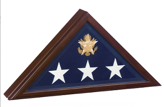 Memorial Flag Display Case - Presidential Flag Case – Cherry, With Emblem, Memorial Flag Display Case - Presidential Flag Case, The Military Gift Store, Memorial Flag Display Case