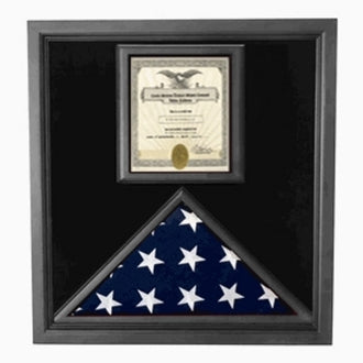 Flag and Certificate Case Black Frame, American Made, , The Military Gift Store, Flag and Certificate Case