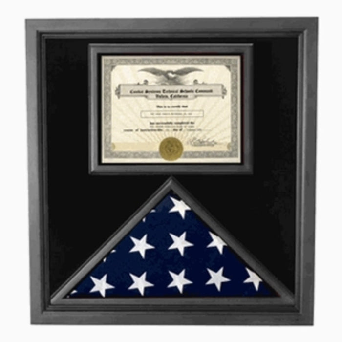 Premium USA-Made Solid wood Flag Document Case Black Finish., , The Military Gift Store, Flag Document Case