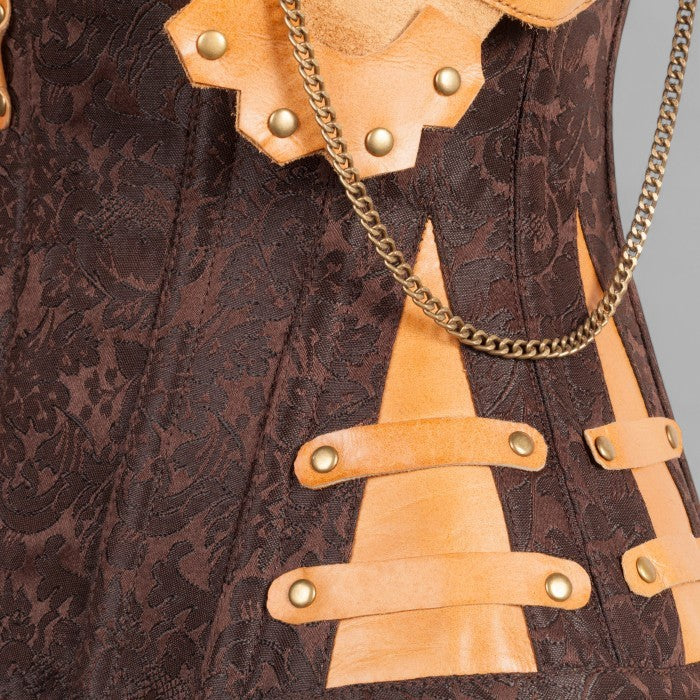 Leather Overbust Corset - Handcrafted Brown