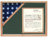 Oak Shadow box to hold a 3’X5’ flag with 8.5'x11' certificate., , The Military Gift Store, Flag Case with Display Shadow Box