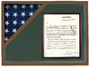 Oak Shadow box to hold a 3’X5’ flag with 8.5'x11' certificate., , The Military Gift Store, Flag Case with Display Shadow Box