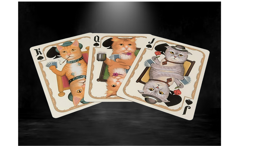 Bicycle Poker Cats V2 Playing Cards - Hand-Drawn Feline Artwork Deck
