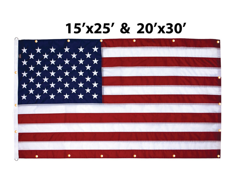 Nylon American Flag with Grommets Along Edges for Wall Hanging - Indoor or Outdoor *Made in USA*