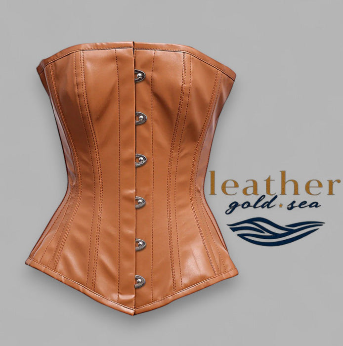 Brown Leather Corset – Steel Boned Support