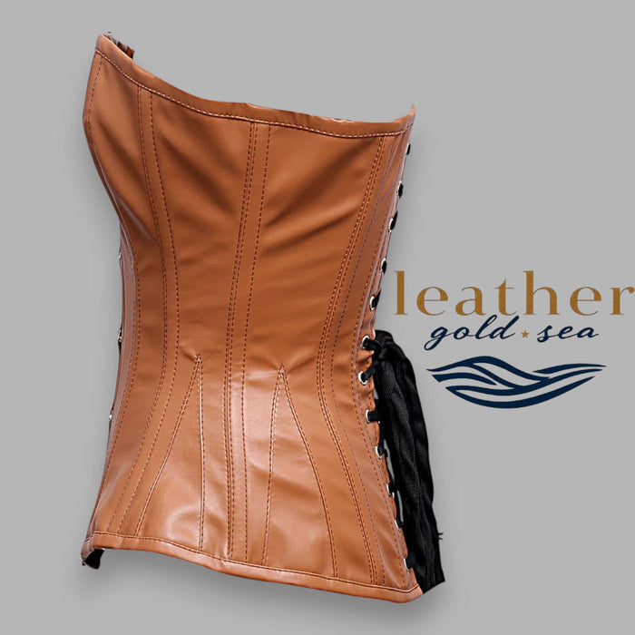 Brown Leather Corset – Steel Boned Support