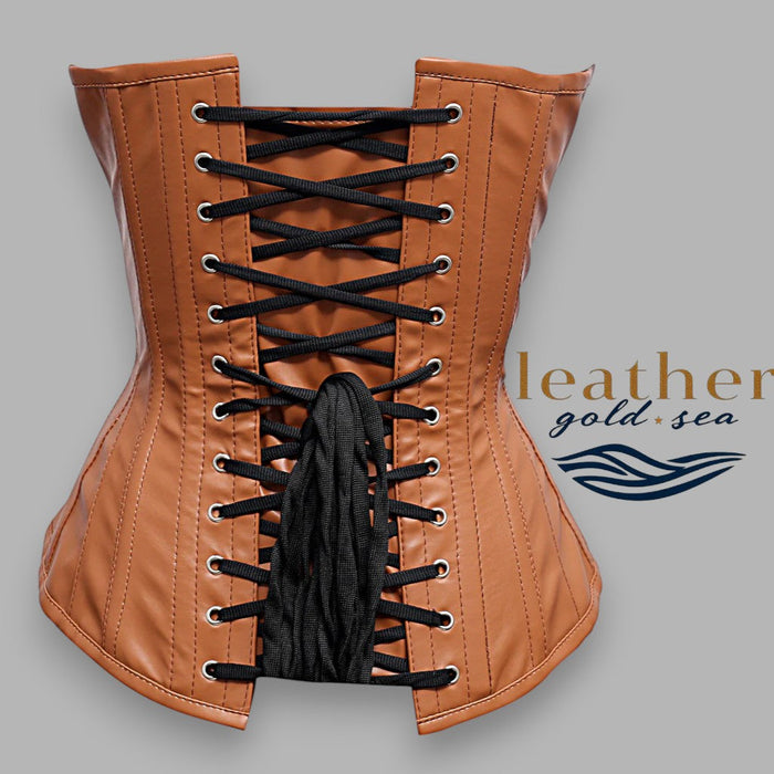 Brown Leather Corset – Steel Boned Support