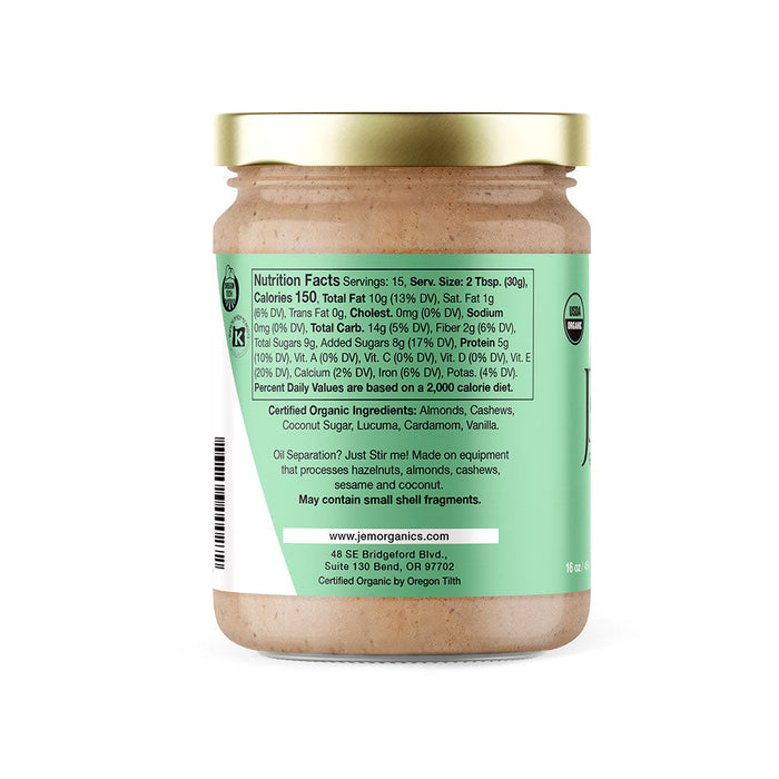 JEM Organics Cashew Cardamom Almond Butter - Large 6 pack by Farm2Me