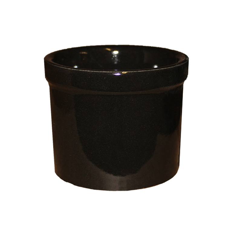 Black stoneware utility crock - 1 pint