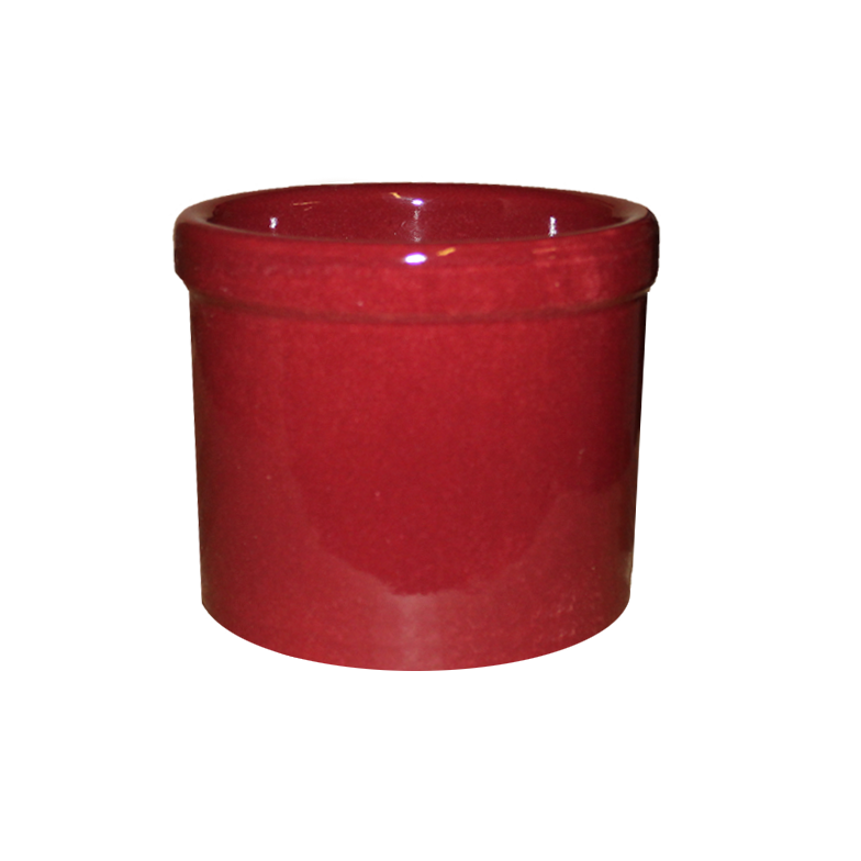 Burgundy stoneware utility crock - 1 pint