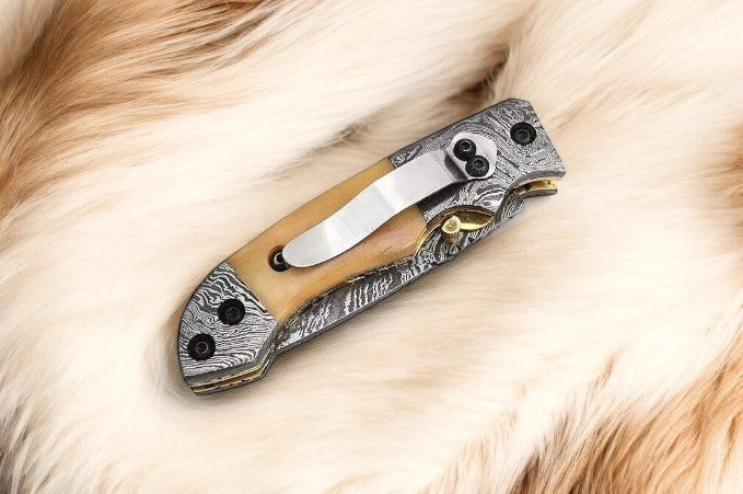 Mini folding knife | Bone Handle pocket knife | 3 inch blade