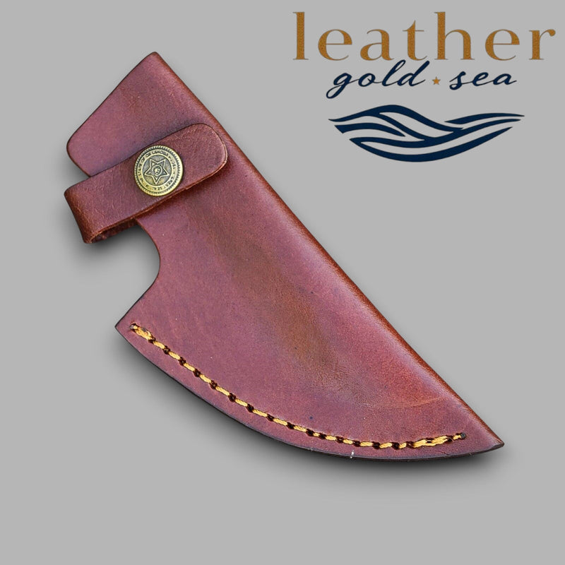 Leather Fixed Blade Knife Sheath | Handmade Brown