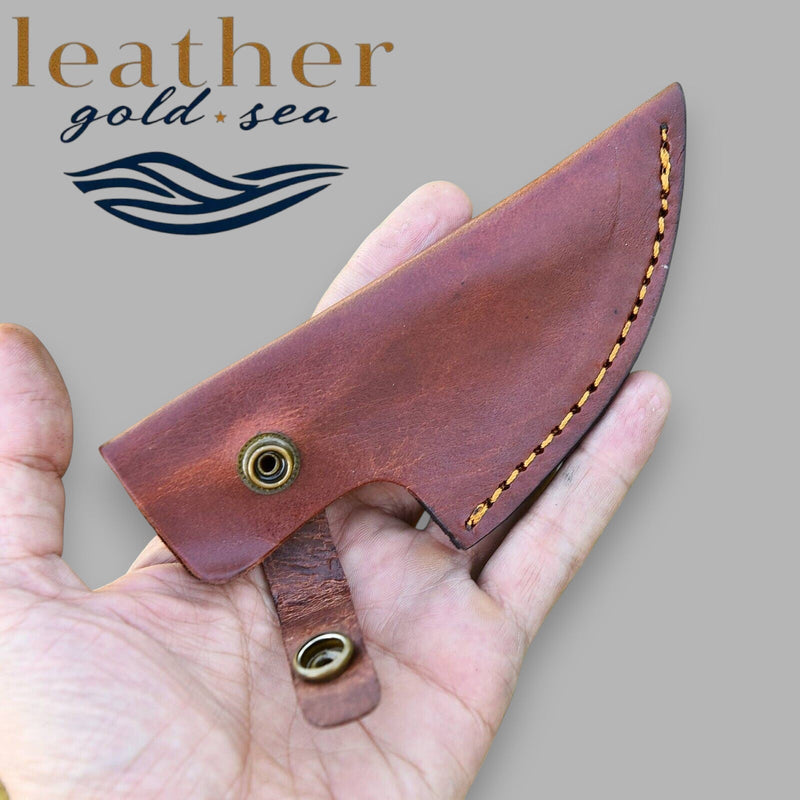 Leather Fixed Blade Knife Sheath | Handmade Brown