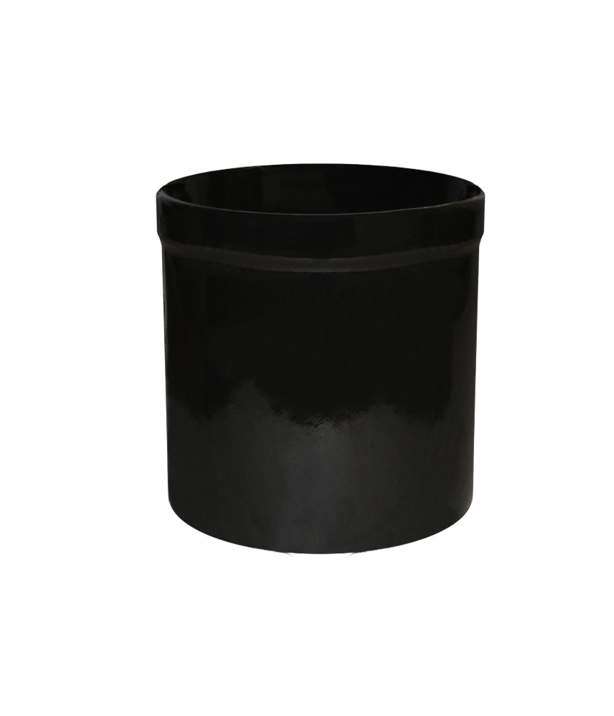 Black stoneware utility crock - 1 quart tall