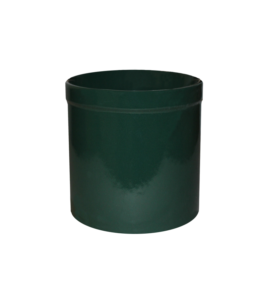 Hunter green stoneware utility crock - 1 quart tall