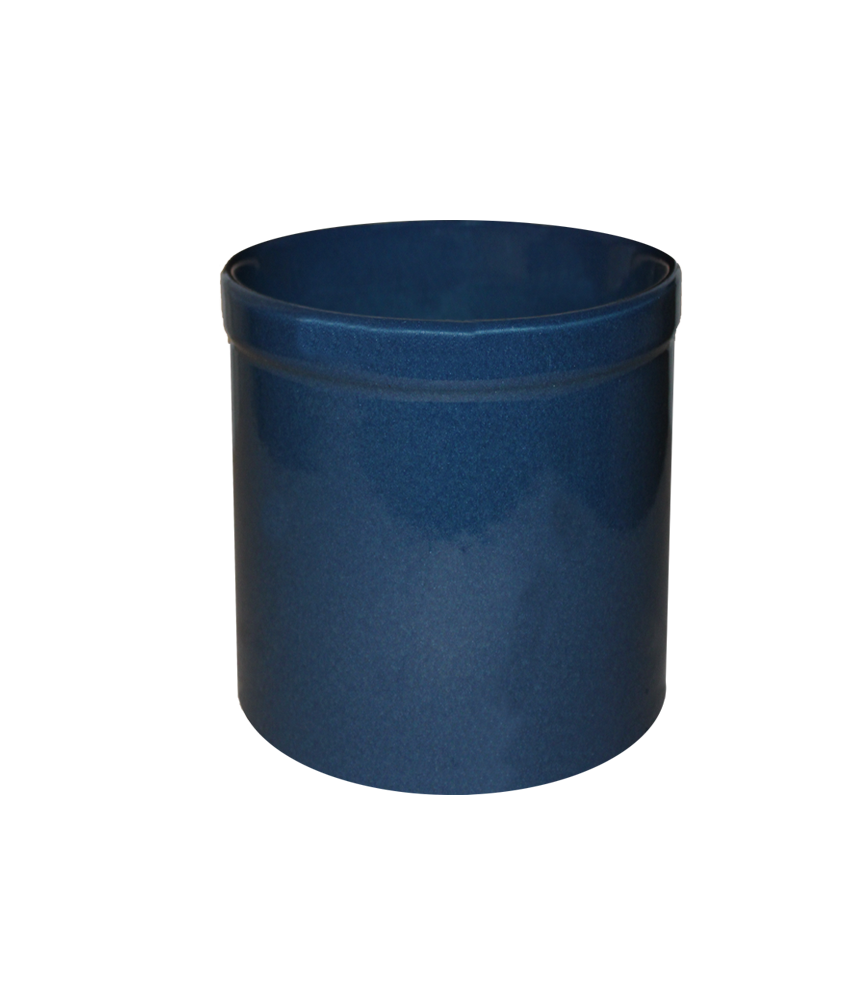 Midnight blue stoneware utility crock - 1 quart tall