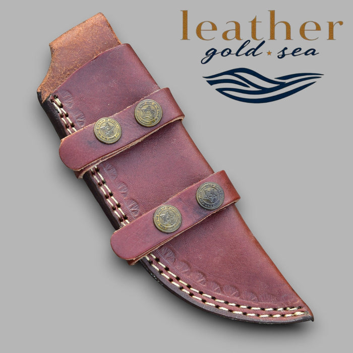 Fixed Blade Knife Sheath | Brown Leather – Handmade
