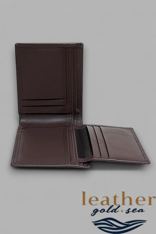 3 Fold Wallet for Men – Brown Handmade Leather