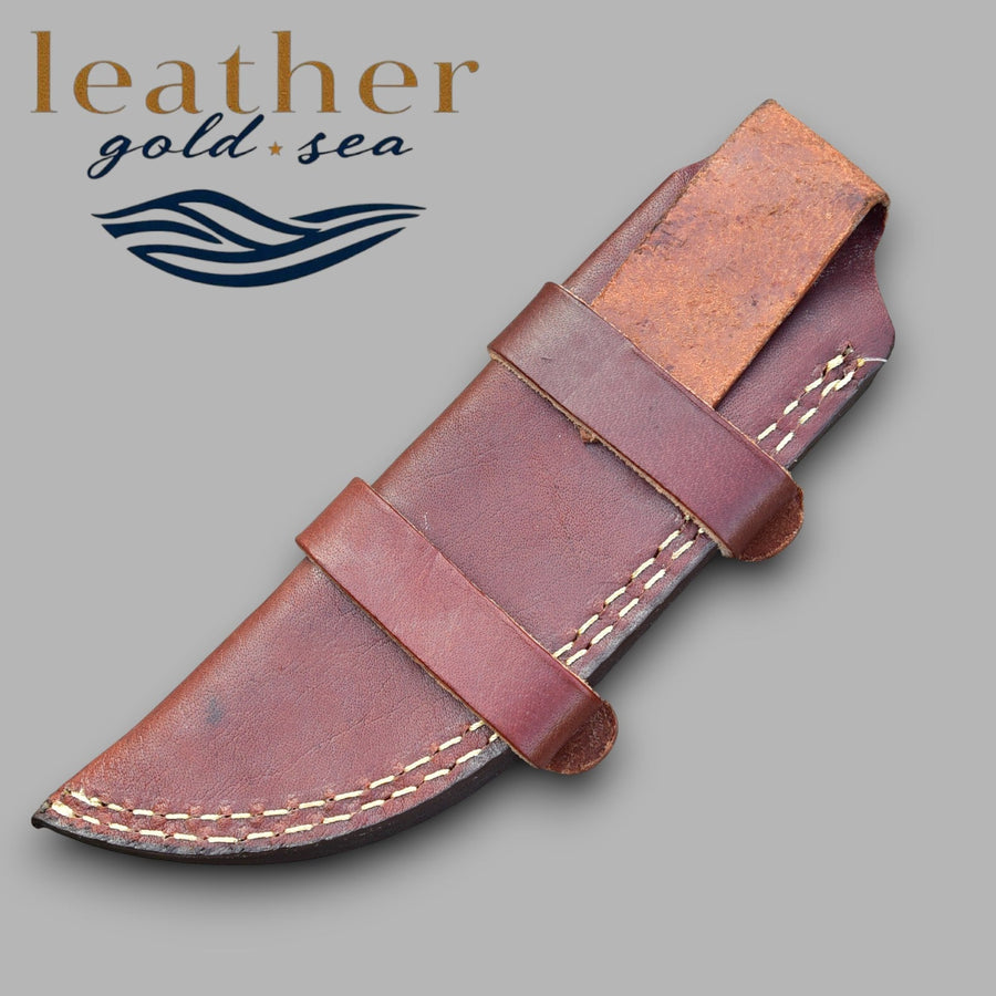 Fixed Blade Knife Sheath | Brown Leather – Handmade