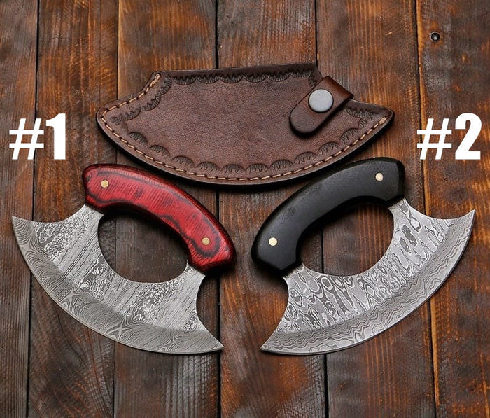 Hand Made Damascus Steel ULU knife