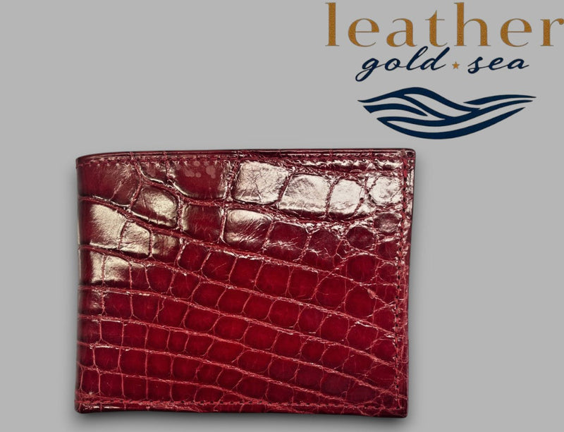 Leather Wallet – Green & Brown | Italian Leather Wallet | Alligator Design