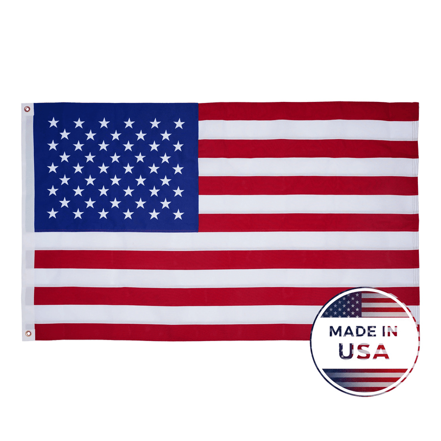 Spun polyester American flag shown flat