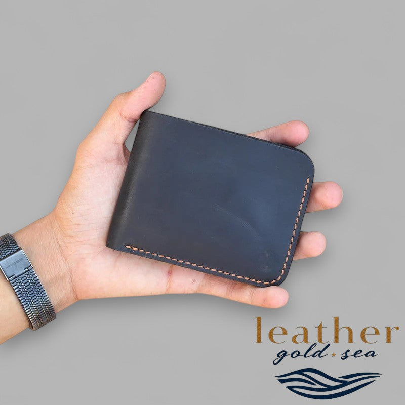 Cowhide Leather Wallet – Black & Durable