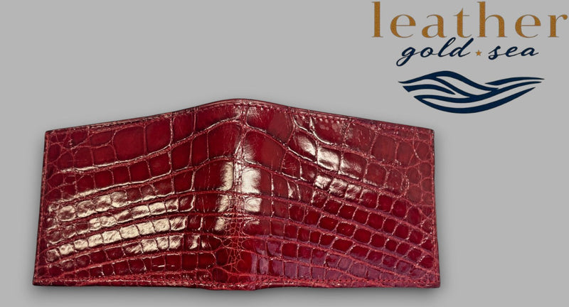 Leather Wallet – Green & Brown | Italian Leather Wallet | Alligator Design