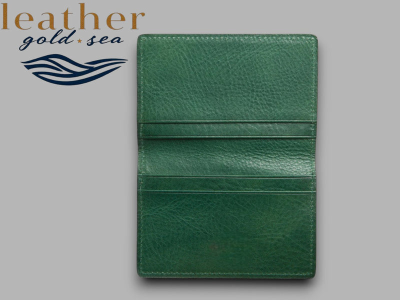 Green Leather Wallet | Handmade | Mens wallet wallets