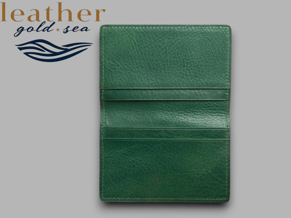 Green Leather Wallet | Handmade | Mens wallet wallets