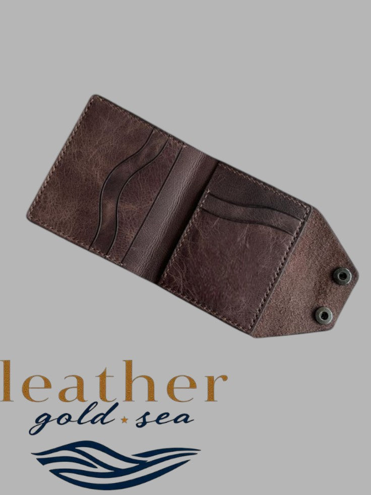 Cow Leather Wallet – Handmade Dark Brown Classic