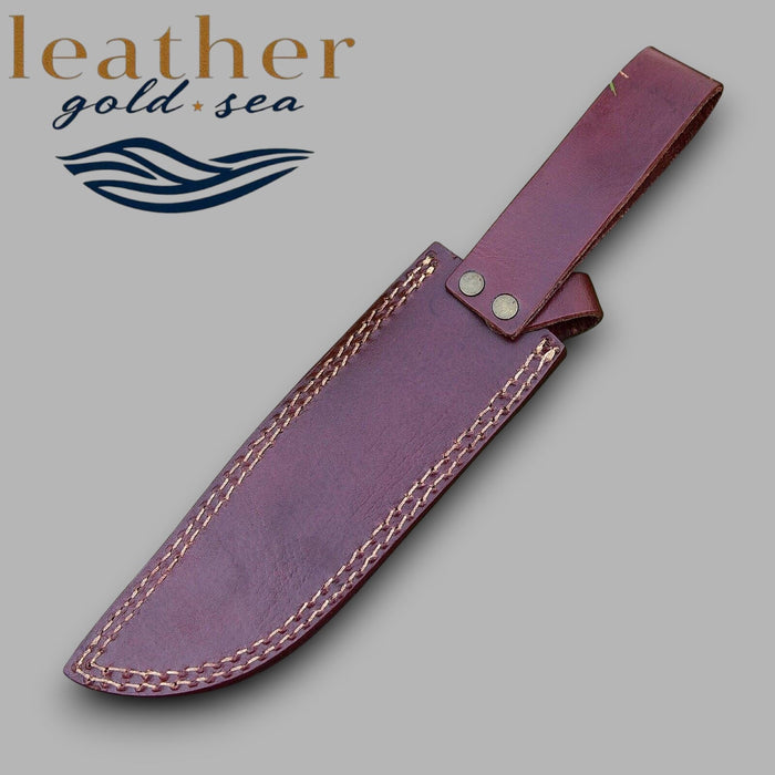 Kitchen Knife Knife Sheath | Premium Handmade in Dark Brown Leather