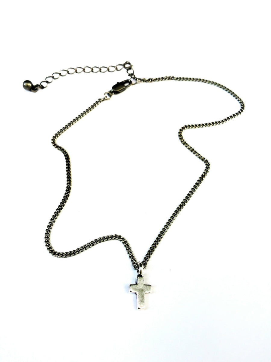 Mini Cross of Comfort necklace with adjustable chain and clasp