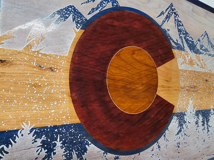 Colorado Engraved Handcrafted Patriotic Wall Flag – Made by U.S. Veterans