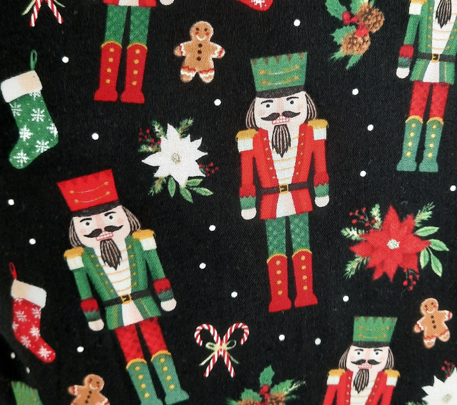 Nutcracker with Red Back Pillow Cover, close-up of the print