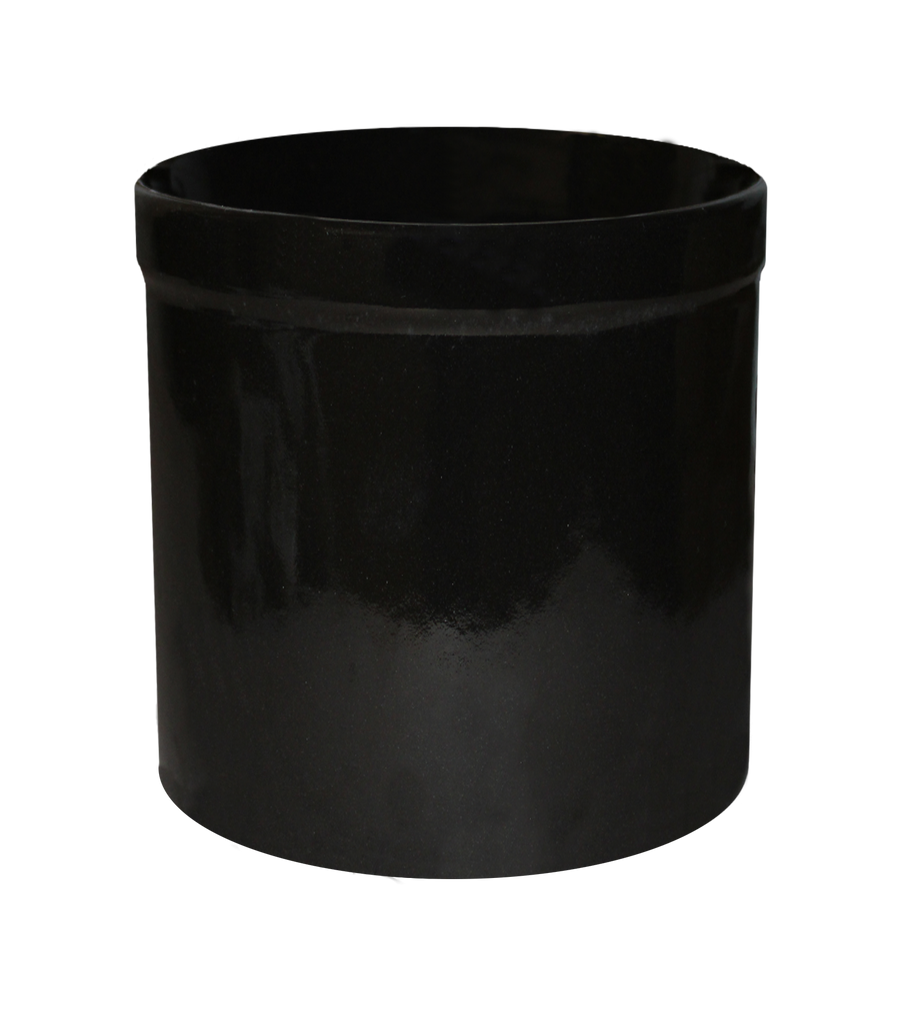 Black 2-gallon stoneware preserving crock