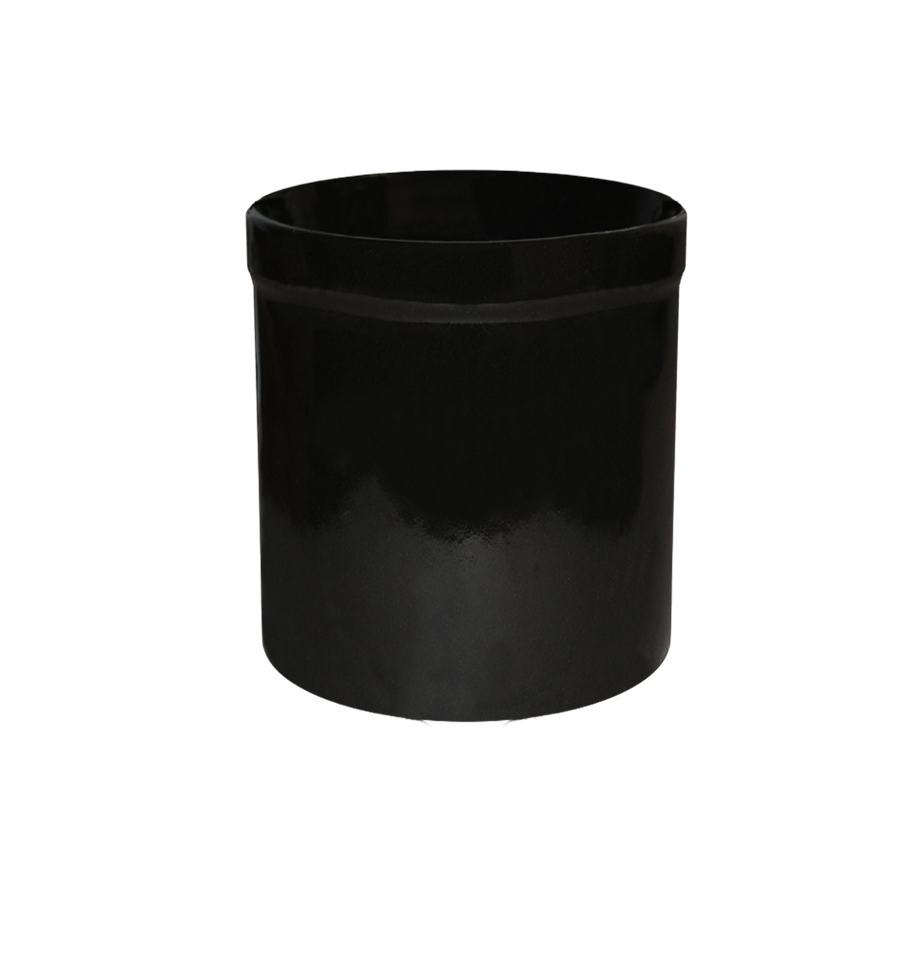 Black stoneware utility crock - 2 quart tall
