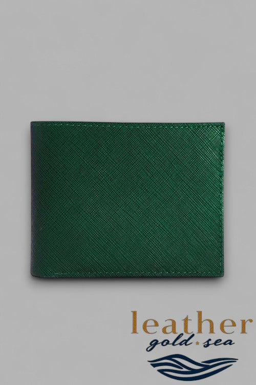 Mens Italian Leather Wallets – Green & Black