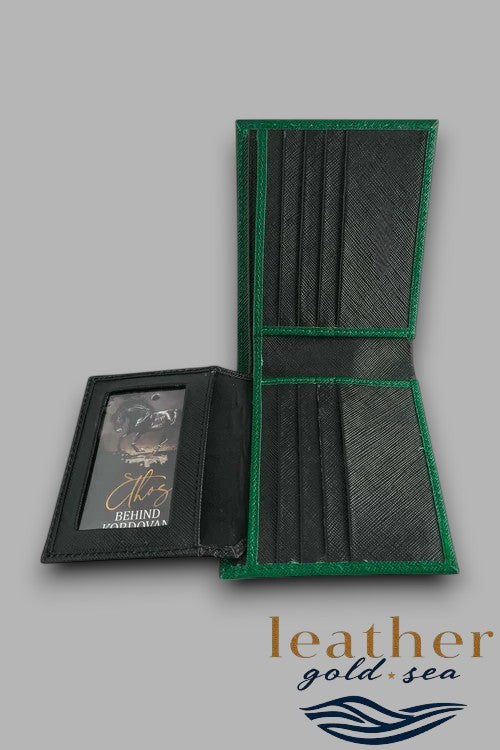 Mens Italian Leather Wallets – Green & Black