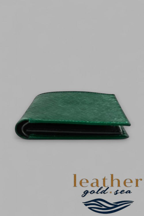 Mens Italian Leather Wallets – Green & Black