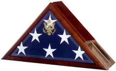 Flag Connections Funeral Flag Case, Flag and Urn Built in, , The Military Gift Store, Flag Display Case