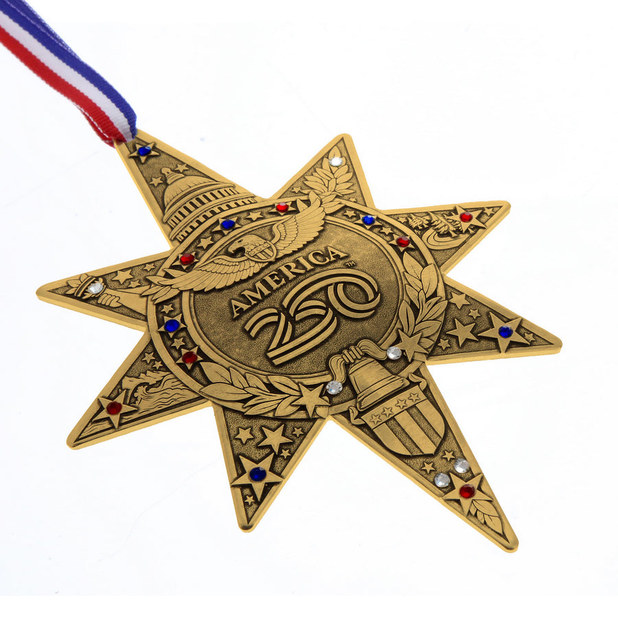 Product view of America250 Sea to Shining Sea Ornament (Bronze and Crystals)