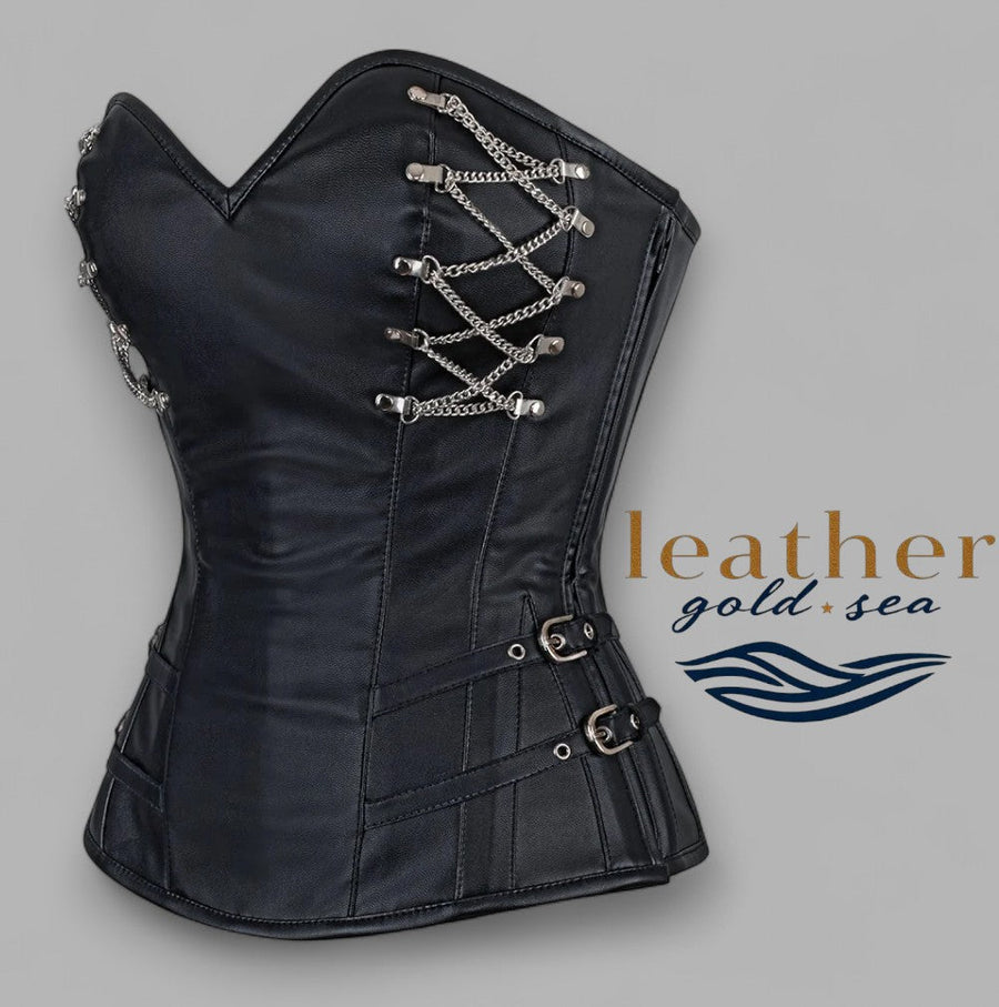 chained corset - Cerys Sheep Nappa Leather Corset