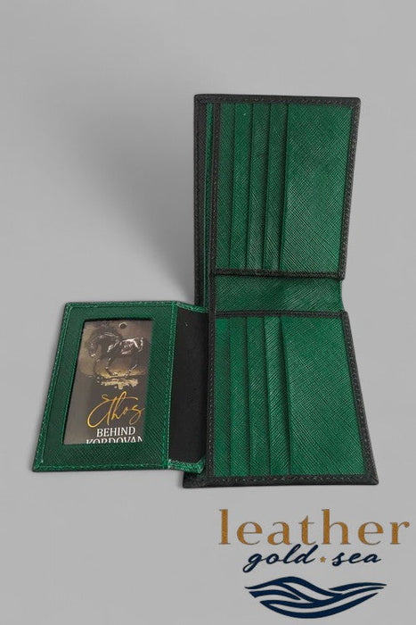 Italian Wallets for Men – Green & Black Leather